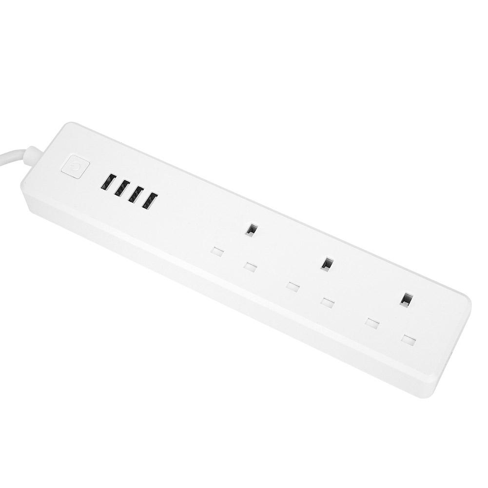 Power Smart Strip USB Charger with 3 USB + 3 AC Outlets Remote Home UK 100/250v