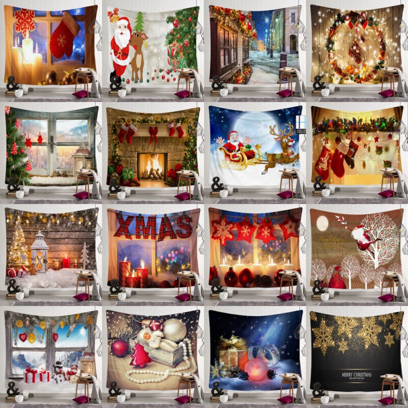 Arte de Navidad hogar tapiz colgante de pared Hippie colcha adorno de pared decoración de Navidad para la pared telón de fondo manta Manta