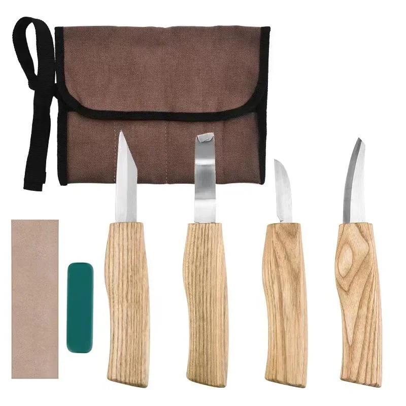 3/ 5/ 6/ 7/ 8 pcs Wood Carving Tools Chisel Woodworking Cutter Hand Tool Set Wood Carving Knife DIY Peeling Woodcarving: Skew Chisel