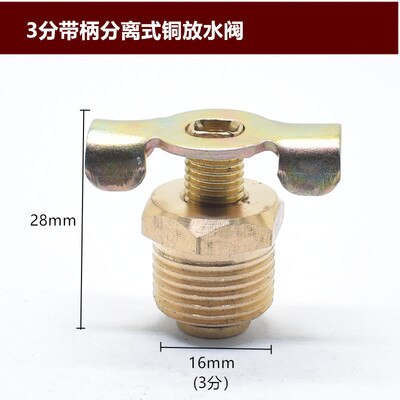 Air Compressor Koper Drain Aftapkraan Drain Plug 1 / 4 3 / 8 1 / 2 Specificatie Is compleet: Bruin