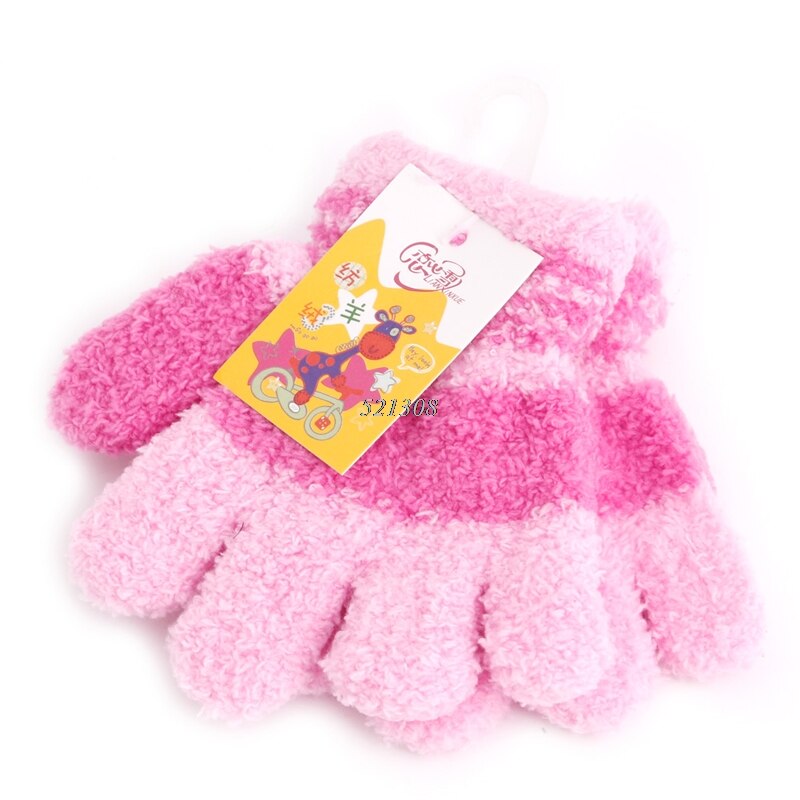 nouveaux enfants gants fille garçons polaire doux complet gants doigt hiver accessoires