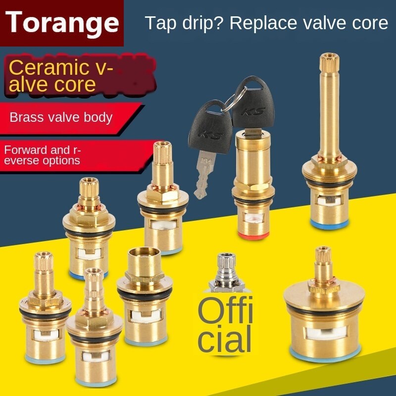 Faucet copper valve core and cold water fast opening triangle valve switch ceramic valve core copper head repair parts