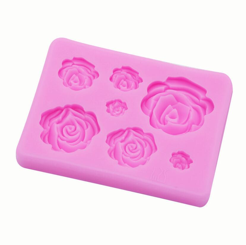 Rose Flower Silicone Molds Wedding Cupcake Topper Fondant Cake Decorating Tools Sugarcraft Candy Clay Chocolate Gumpaste Moulds
