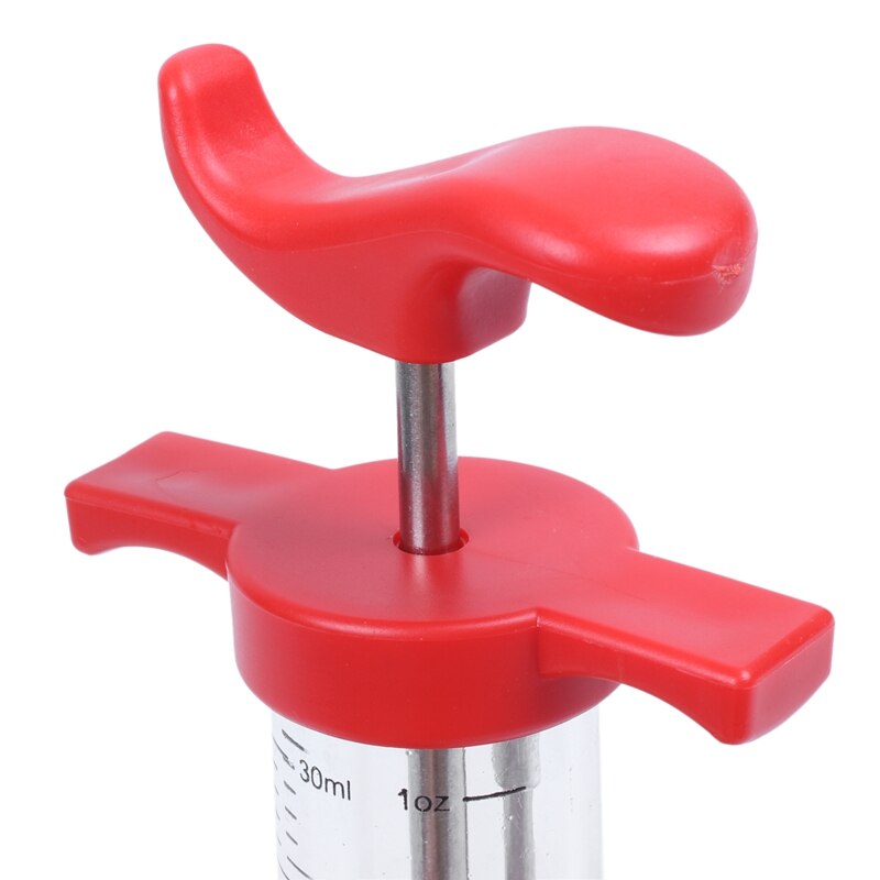Marinade Red Injector Flavor Syringe Cooking Meat Poultry Turkey Chicken BBQ Tool 22*7CM