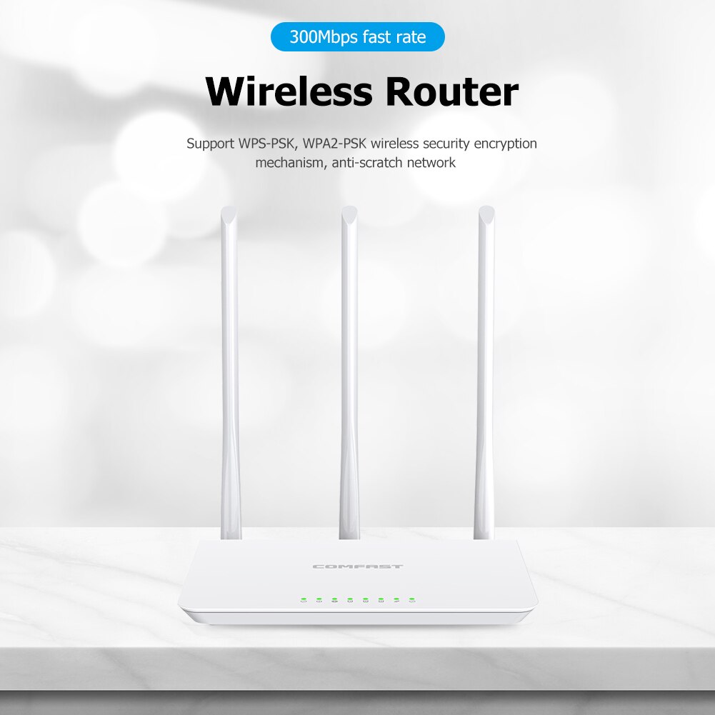 Comfast cf -wr613n v3 300 mbps draadloze router extender, breder, 3 antennes, 2.4 ghz wifi-signaalversterker, repeater