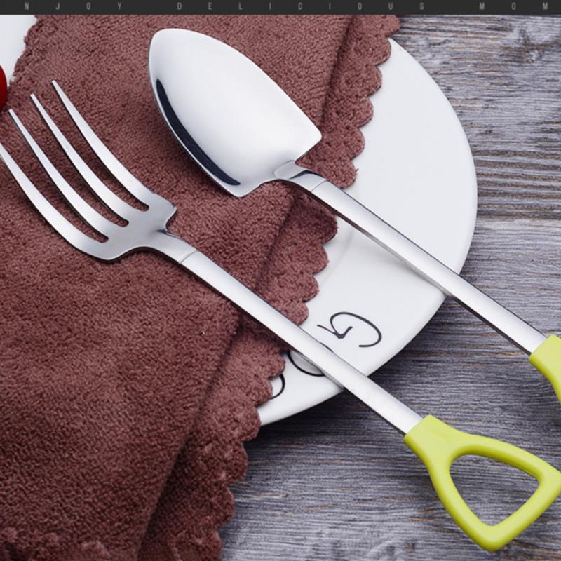 Shovel Small Spoon Fork Taro Spoon Coffee Stir Spoon Stainless Steel Long Handle Spoon Fork Western Steak Fork