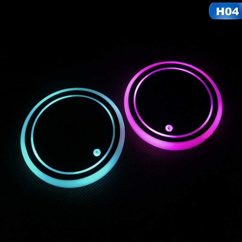2X LED Car Cup Light Luminous Coaster Drink Holder Accessories For ...