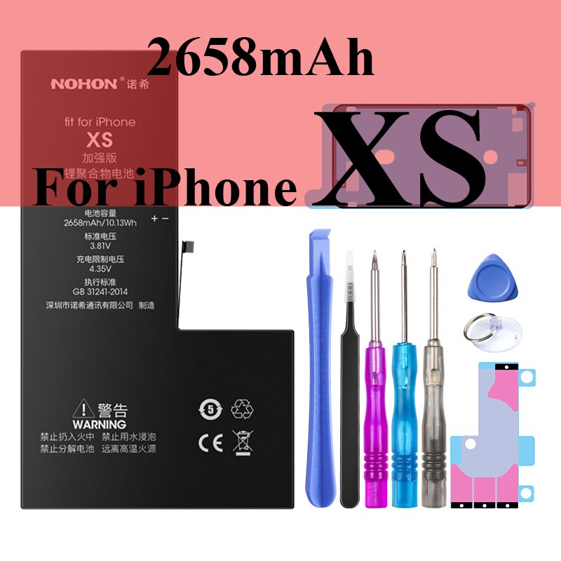 Nohon Batterie Für Apple iPhone 6S 6 5s 7 8 X Xr Xs Max 4 4s Echt kapazität Batterien + Werkzeuge Für iPhone 6S 6 5s 7 8 X Xr XsMax 4 4s