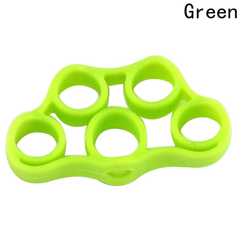 Hand Finger Strength Exerciser Trainer Strengthener Grip Resistance Band Silicone Rubber Material: green