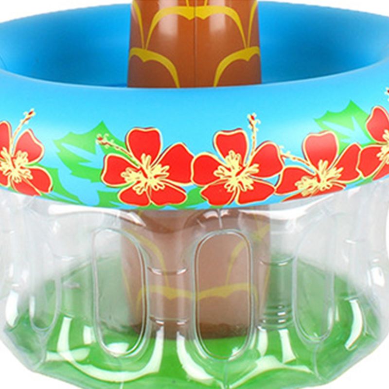 Inflatable Palm Tree Coolers Floating Drink Beverage Cooler for Summer Swimming Pool Beach Party Theme Decoration