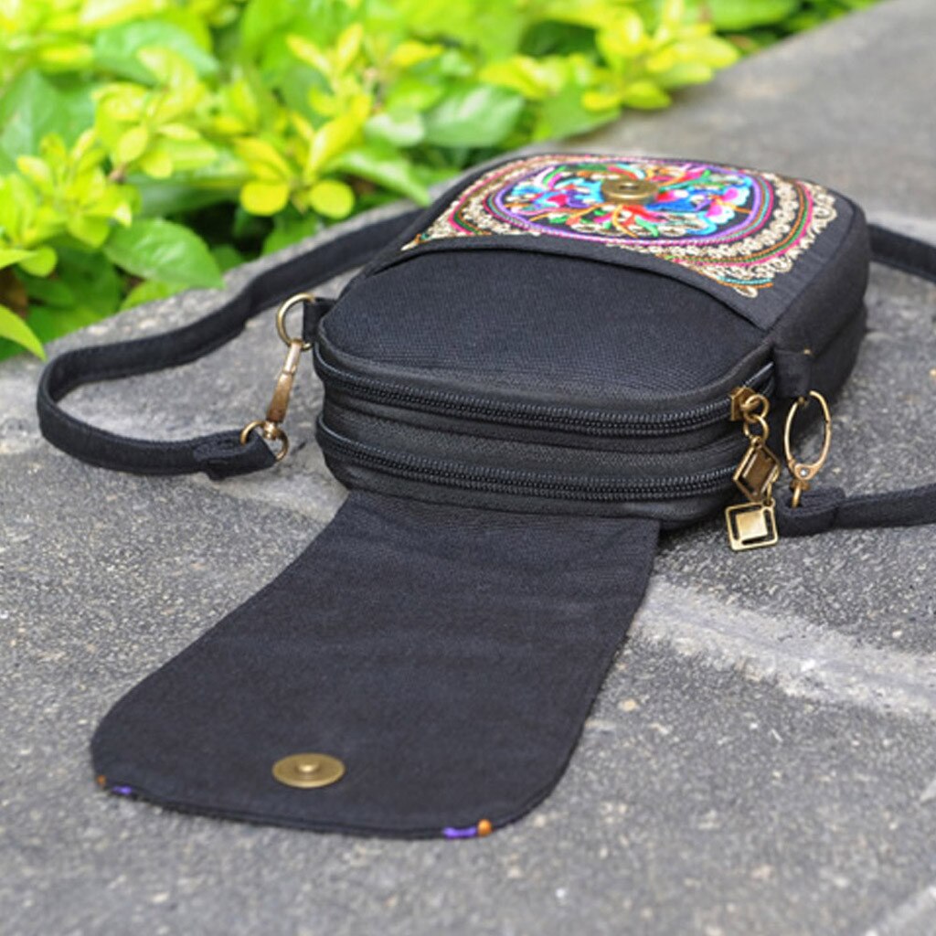 Women Ethnic Style Tote Bag Cover Handbags Purse Embroidered Embroidery Handbag Retro Vintage All-match Floral Bag#G30
