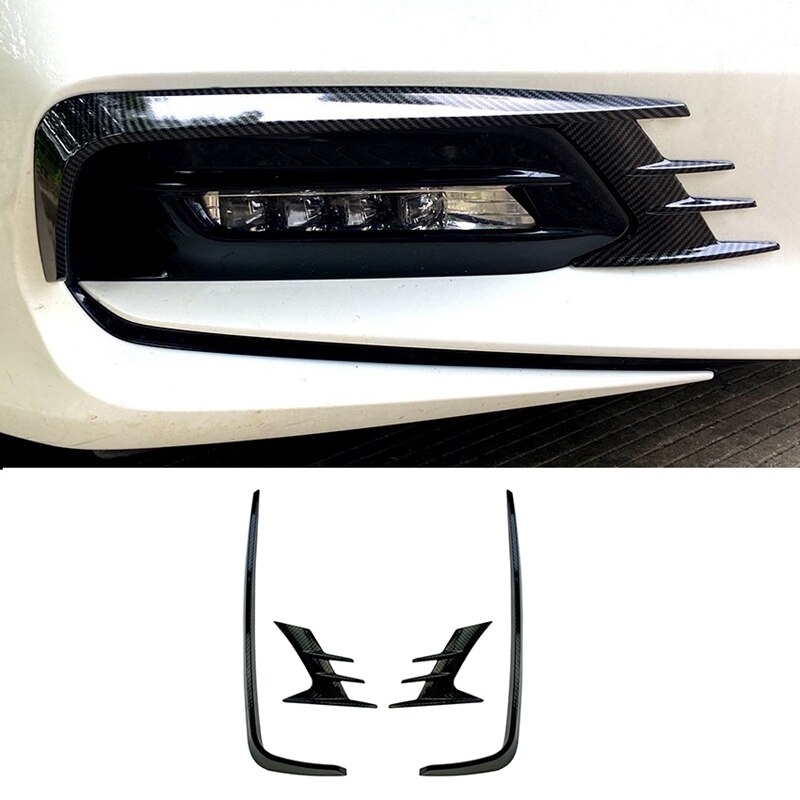 Voor Honda Accord 10Th Carbon Fiber Voorbumper Spoiler Spoilers Auto Mistlampen Decoratieve Cover: Default Title