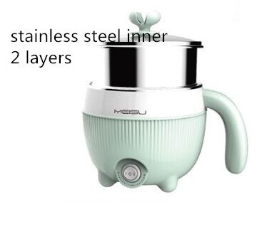 220V Multifunctionele Elektrische Kookpot Huishoudelijke Mini Koken Machine Non-stick/Rvs Inner Beschikbaar Multi Fornuis: green / EU