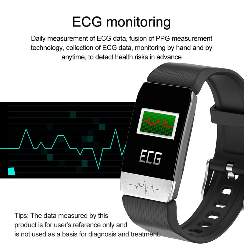 Temperature Measure Smart Band Weather Display ECG Blood Pressure Heart Rate Monitor Watch Health Bracelet Waterproof Men Women