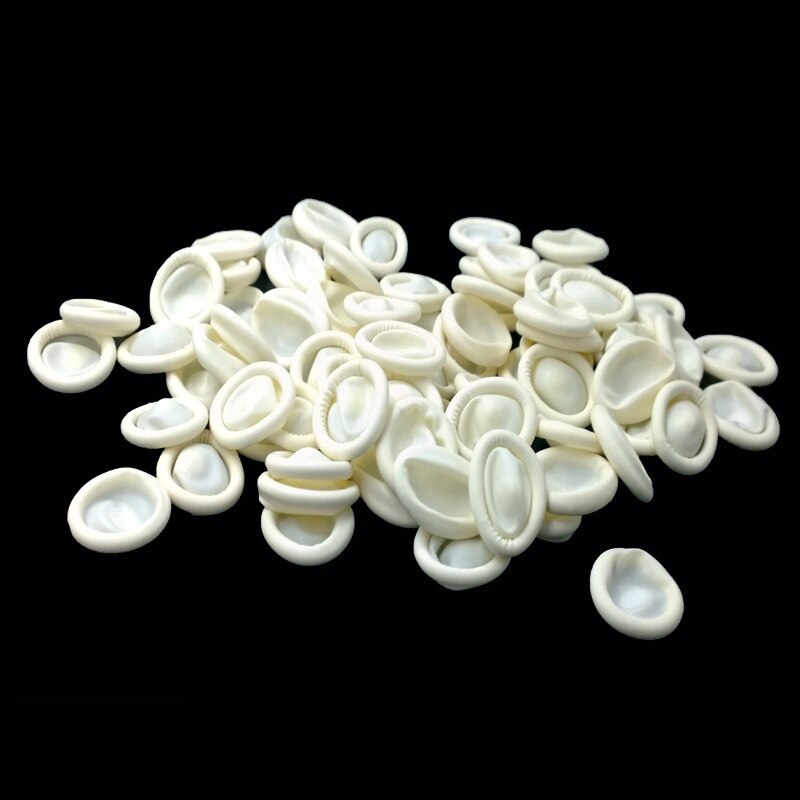 Gorący bubel 100 sztuk naturalne rękawice gumowe nakładki na palce lateksowe palce ochronne jednorazowe S