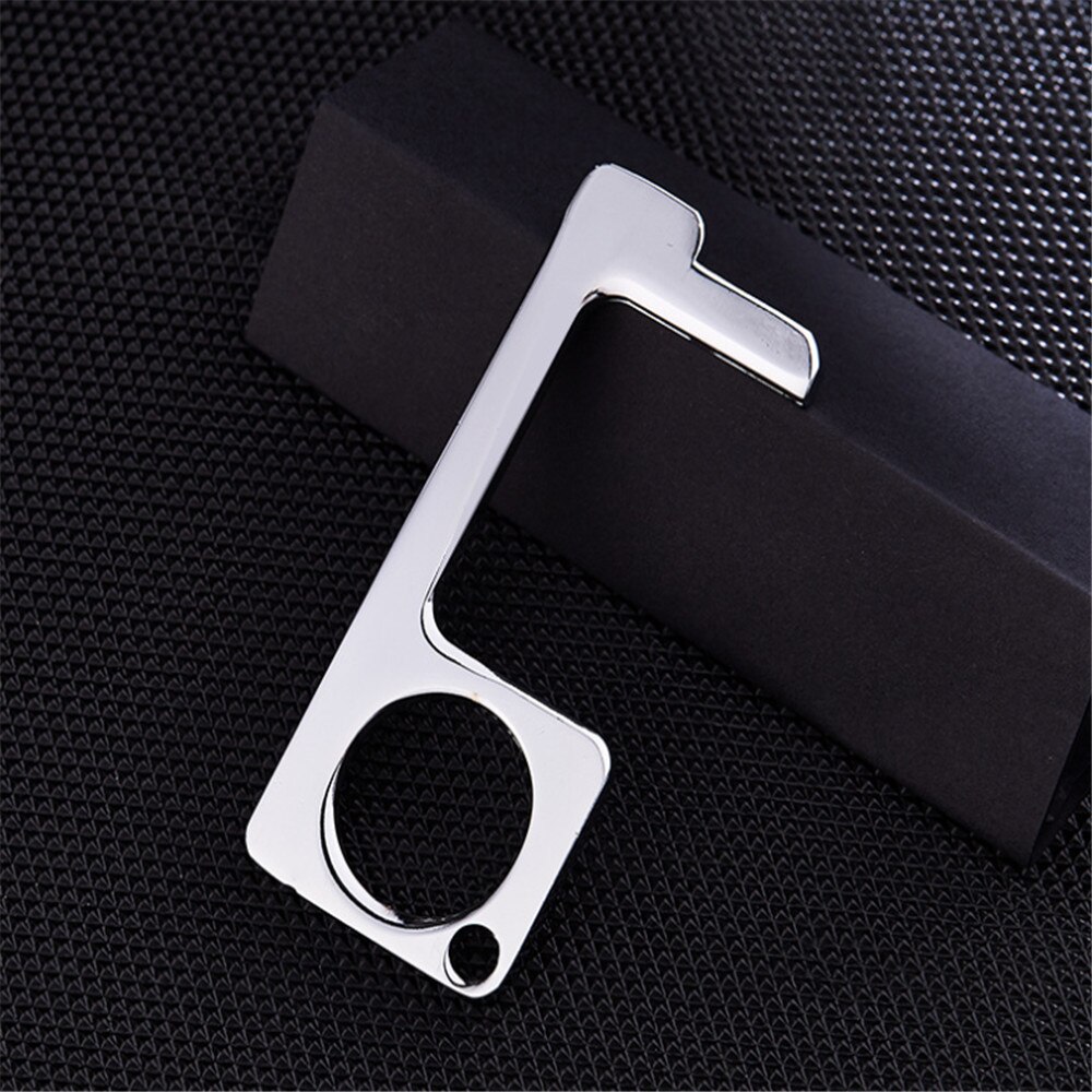 Pulsador de botón EDC de Metal para puerta, colgante de llavero abierto, No táctil, Stylus para interior, OutdAssistant, herramienta anticontacto