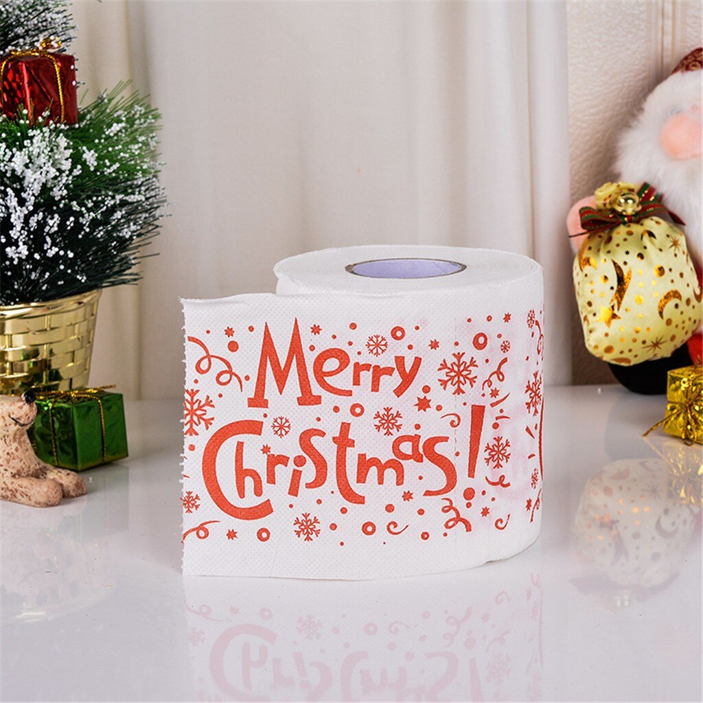 Julemønster farve toiletpapir santa juletræ trykt tissue hjem jul navidad godt år #25