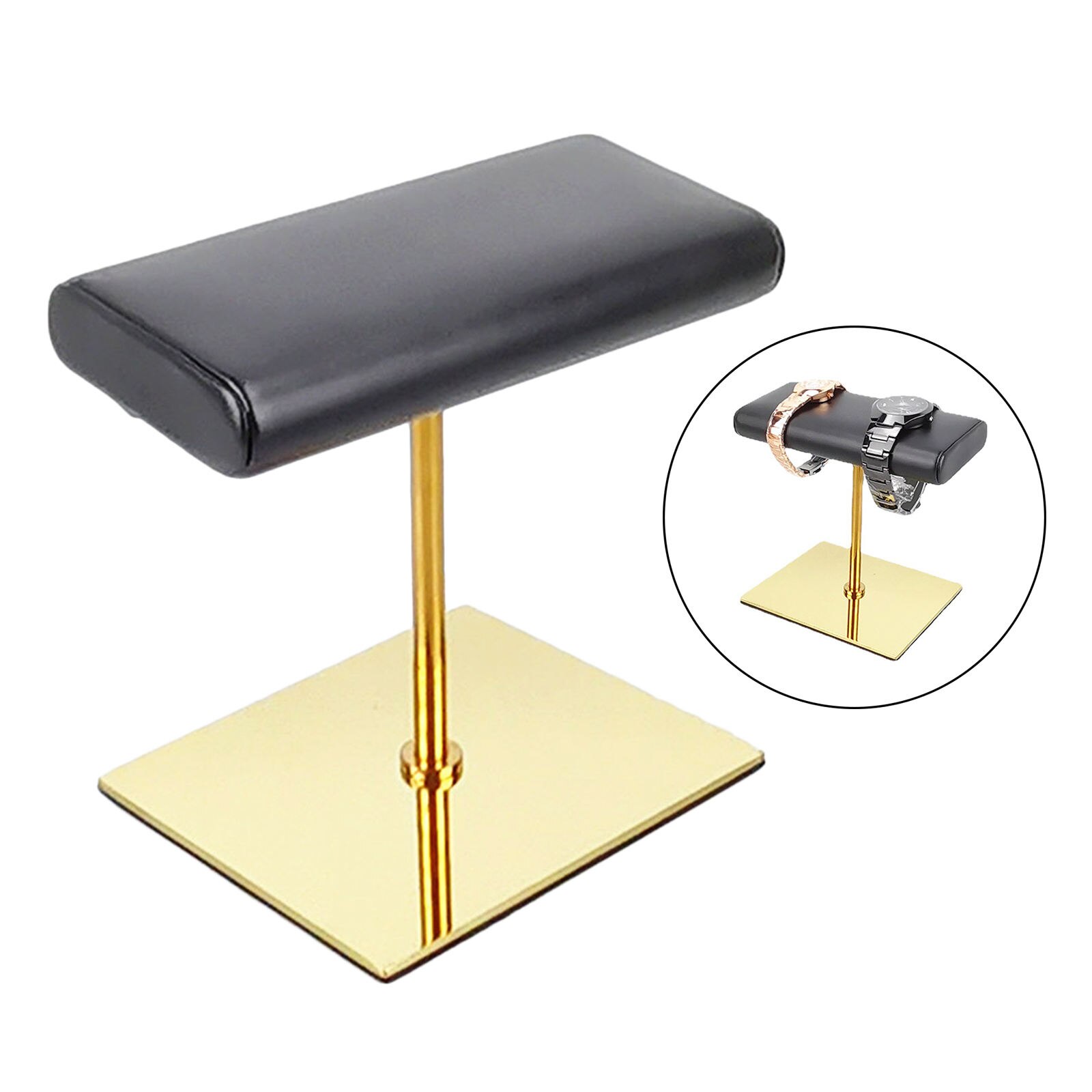Stilvolle Durable Metall Basis Schmuck Uhr Display Stand Rack Halter Armreifen Armband Ohrring Halskette Lagerung Veranstalter: Gold Square