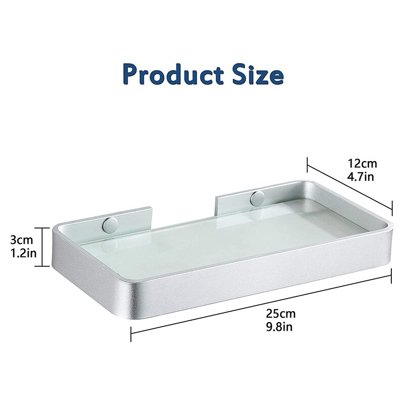 Glass Shelf Bathroom Shelf Shower Shelf Glass Shel... – Grandado