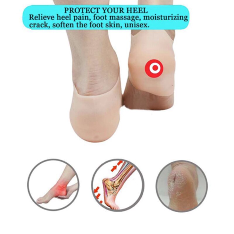 1 par usynlig højde øget indersål silikone hæl sokker til kvinder mænd indlægssåler 2-4cm indlægssåler til plantar fasciitis sko sål