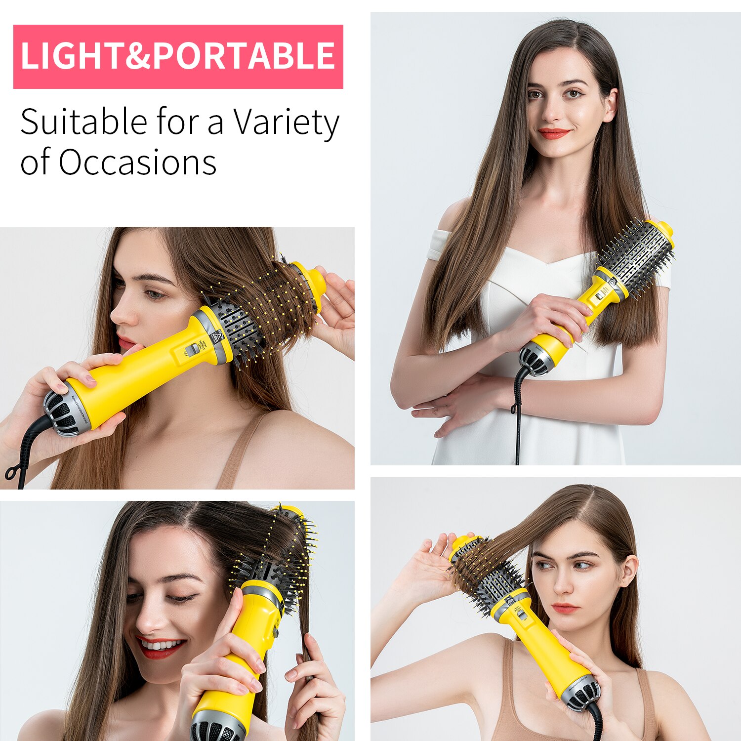 3th One Step Hair Dryer Air Brush Blow Dryer Comb Curling Iron Hair Straightener Brush Hair Styling Tool