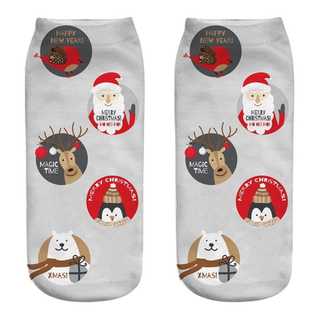 Christmas Tree Snow Elk Cotton Happy Socks Peonfly Autumn Winter Christmas Socks Men Funny Year Santa Claus