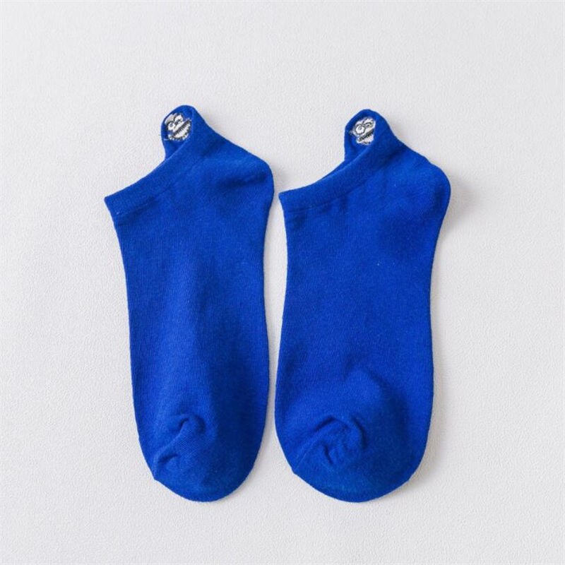 1 pair Smiley couple socks shallow mouth men and women's socks pure cotton breathable summer ins tide tube low-cut boat socks: 8