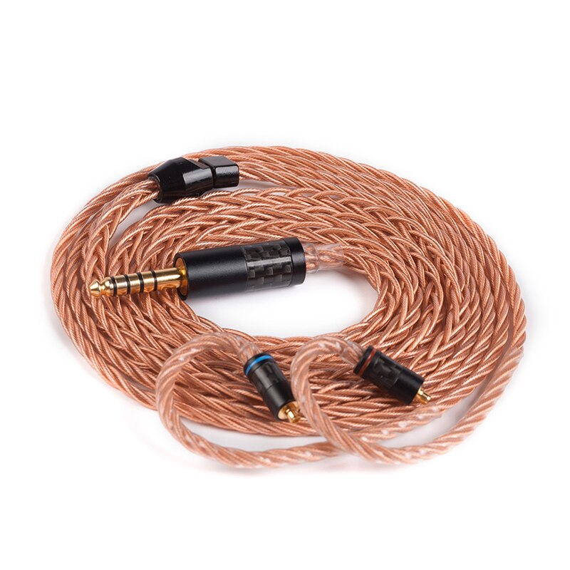 Yinyoo-Cable de cobre y cristal de alta gama, conector MMCX/2PIN mejorado de 8 núcleos, 2,5/3,5/4,4 MM, para BLON BL-01 KZ EDX: MMCX4.4