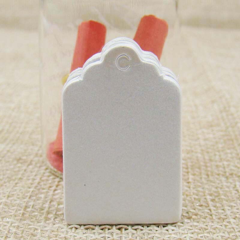 100 stuks witte bruine kraftpapieren dozen, tassen, labels, hangtags, snoep, dragees, bruiloft, babyshower, papieren kaarten, handgemaakte papieren labels: Wit label