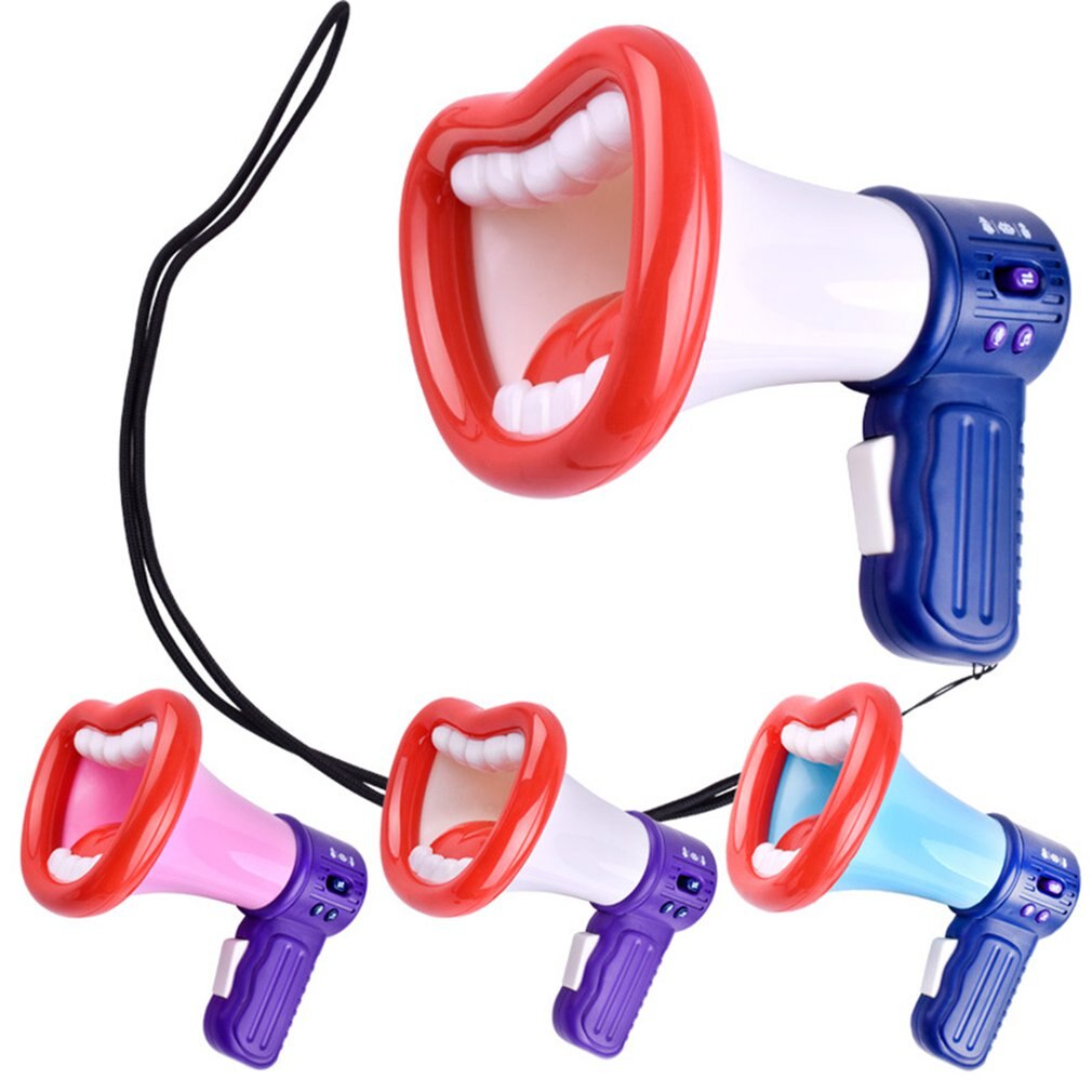 Kinder Eigenartigen Vibrato mit Lustig und Interessant Aufnahme Großen Mund Horn Neuheit Sound Stimme Ändern Verstärker Spielzeug