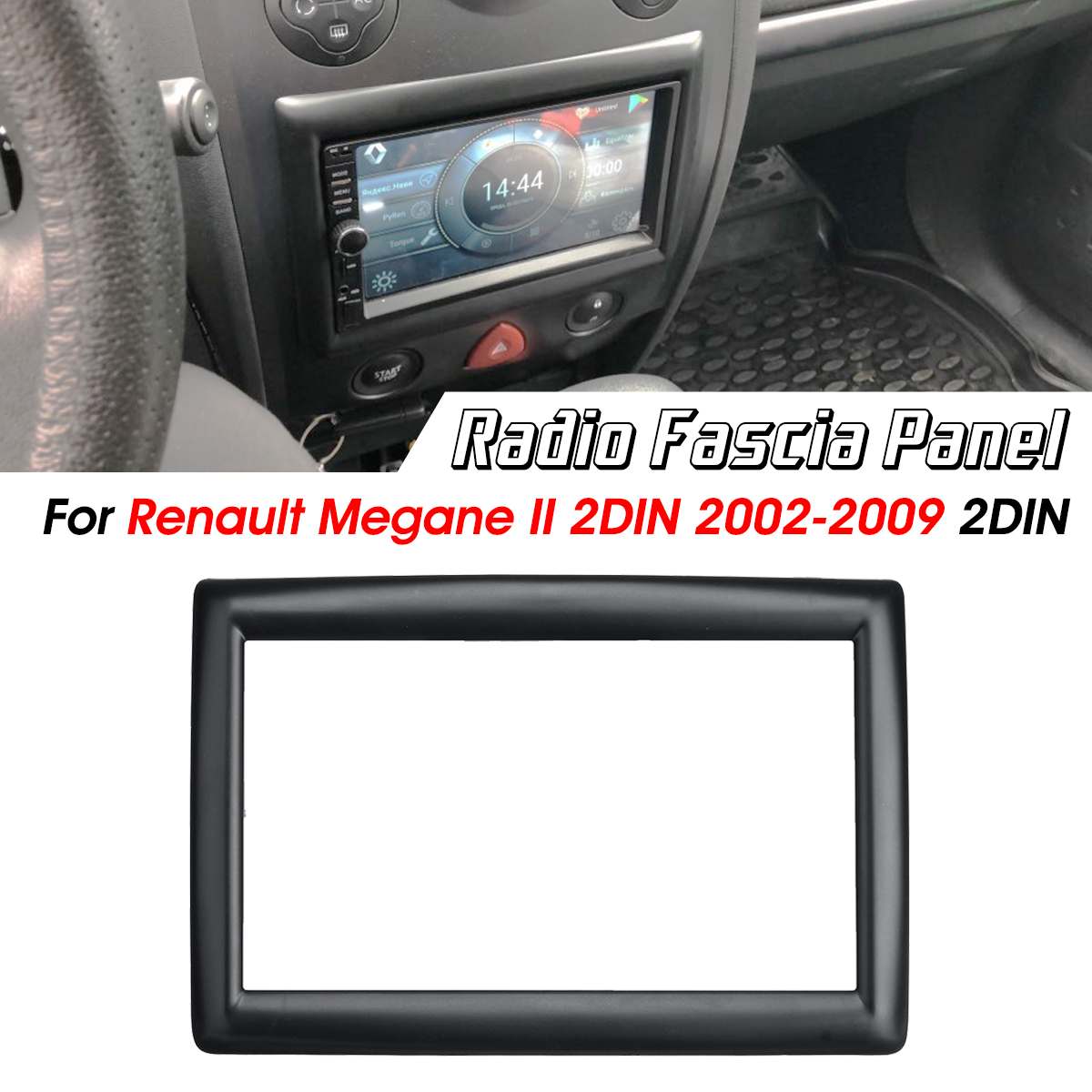 Adaptateur de cadre pour Renault Megane 2 II | Autoradio, Fascia Dash CD, Installation de la plaque du panneau, adaptateur de cadre pour Renault Megane 2 II 2002 2003 2004 2005 -