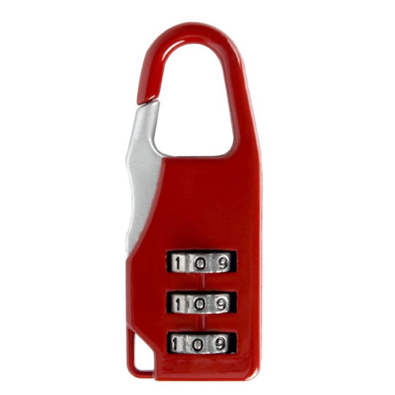 Security Antitheft Padlock Three Digit Combination Password lock Red color for Luggage Backpack