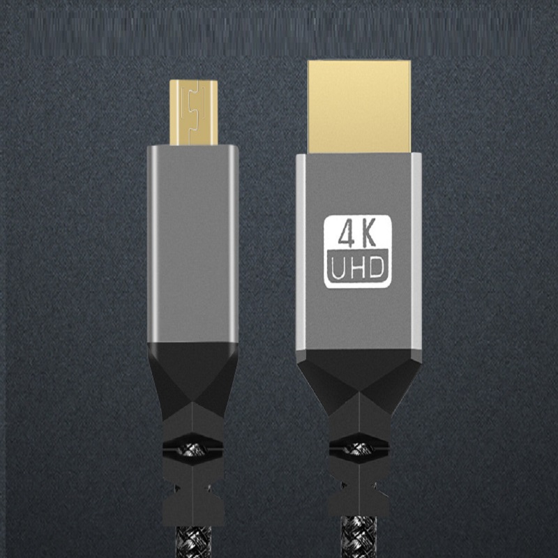 1M 2M 3M 5M 10M 4K 60HZ Micro HDMI a HDMI Cable Flexible de extensión en espiral Cable de enchufe macho a macho Compatible con HDMI para computadora