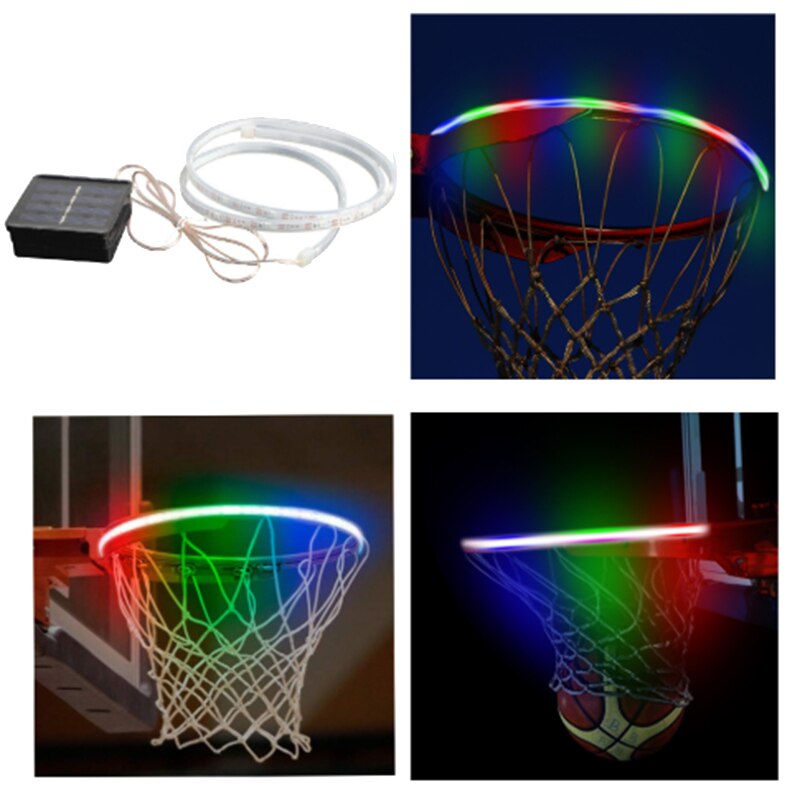 LED Basketball Hoop Lights Solar Light Basketball Rim Light Glow in the Dark for Indoor/Outdoor Basketball Hoop