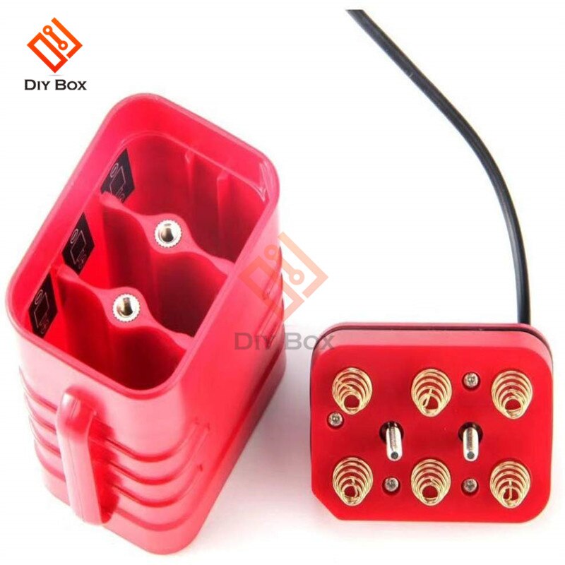 4/6x18650 Lithium Battery Pack Charger Box LED Indicator Waterproof Safety Cycling Battery Case Holder for Bike Light Headlamp: red