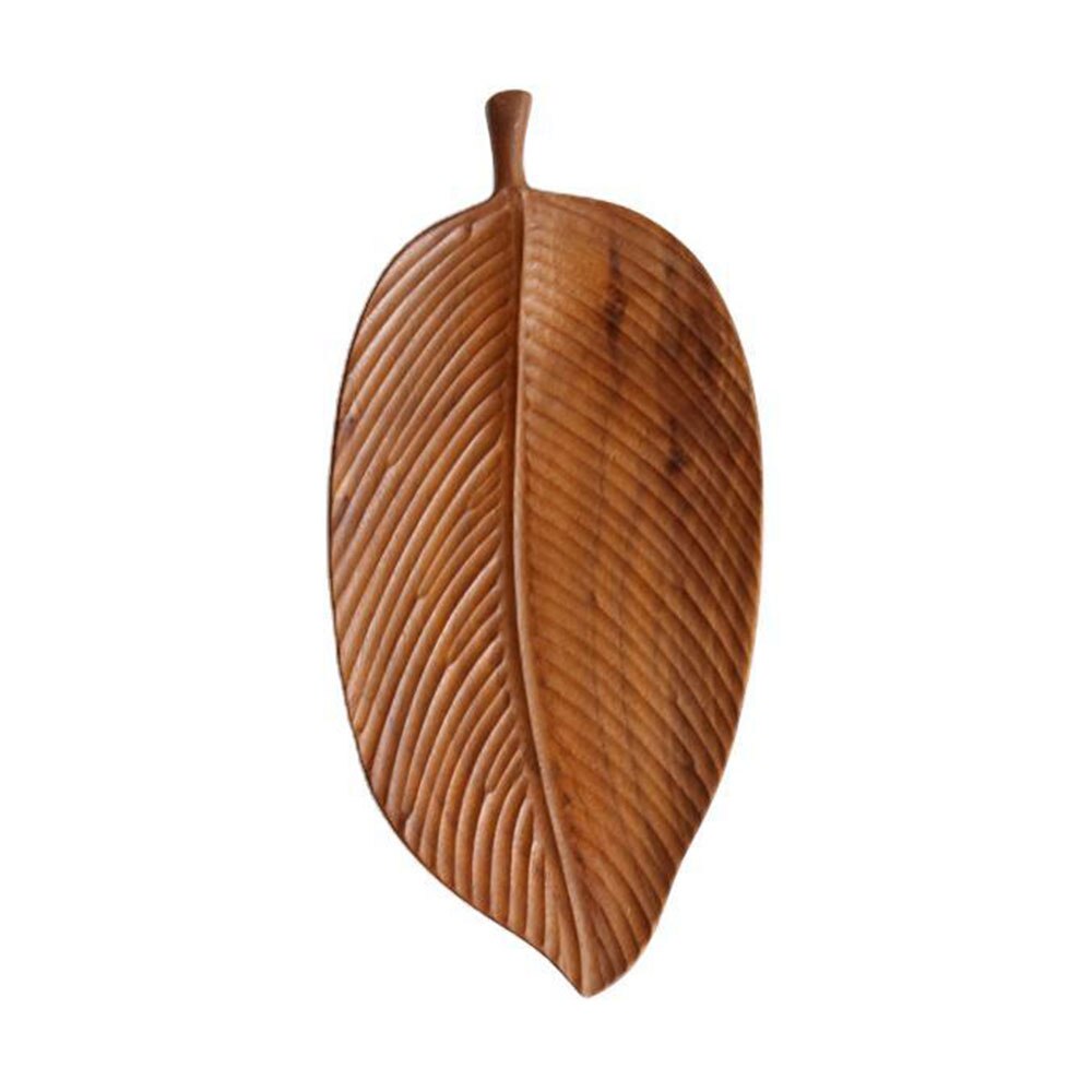 Black Walnut Plate Leaf Pattern Snack Plate Log Saucer Tea Tray Wood Tableware Irregular Shape Storage Trays: Brown