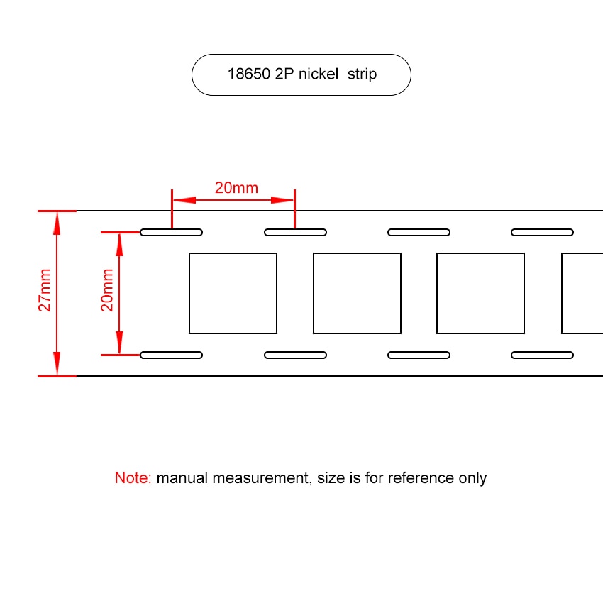 Bande de Nickel pur pour batterie au Lithium 0.15, 1M, 2P, 18650x27mm, bande de soudure, haute pureté,