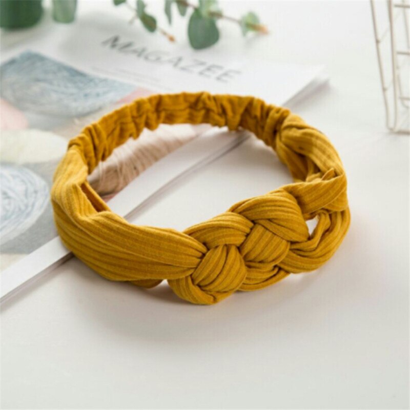 Kids Meisje Hoofdband Twist Haarband Boog Knoop Elastische Haarband Tulband Headwrap Hoofddeksels Accessoires Grijs Geel: YELLOW