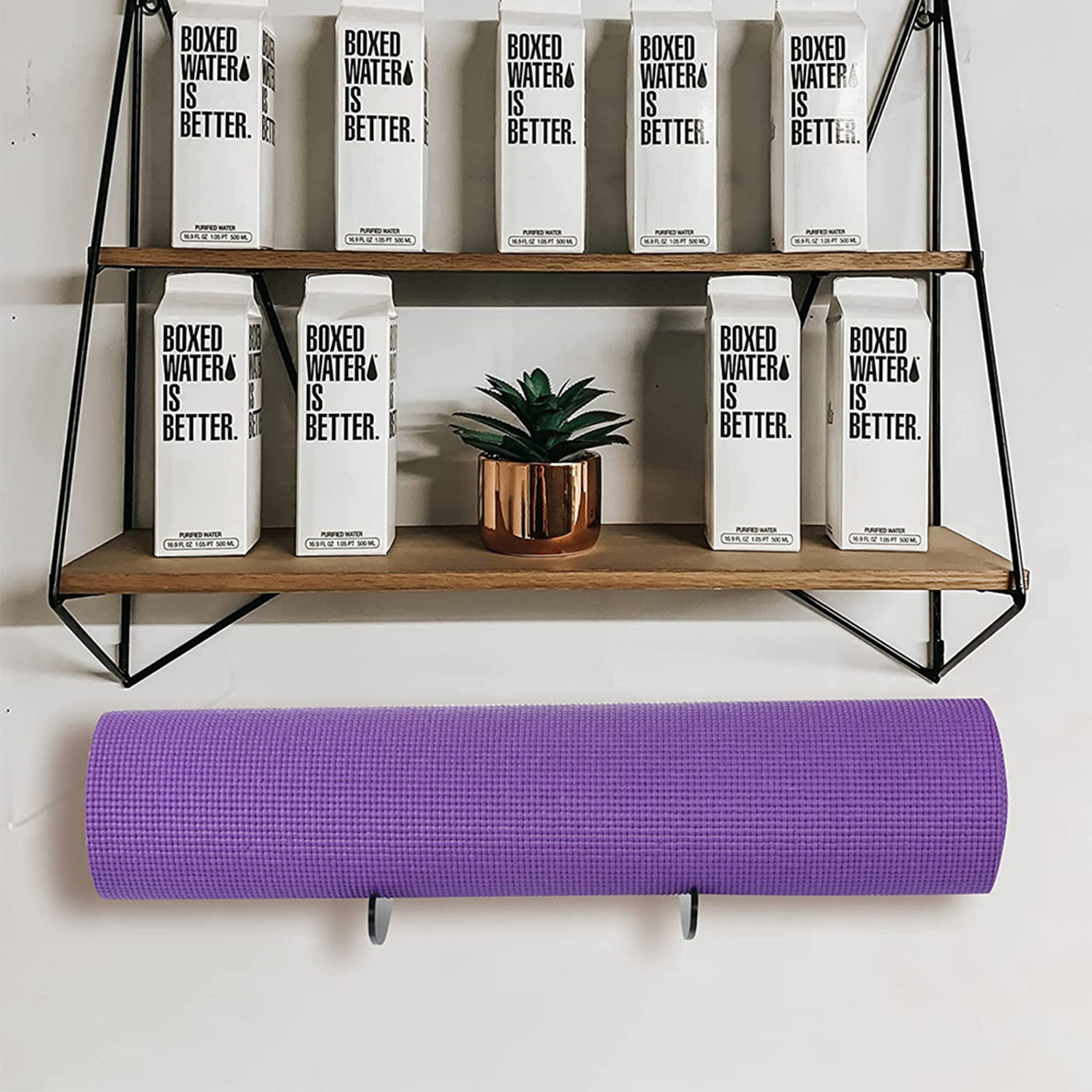 Wall Mount Foam Roller Storage Rack Stable Acrylic Towel Shelf Yoga Mat Holder For Fitness Class Home Gym Hanging Yoga Brick