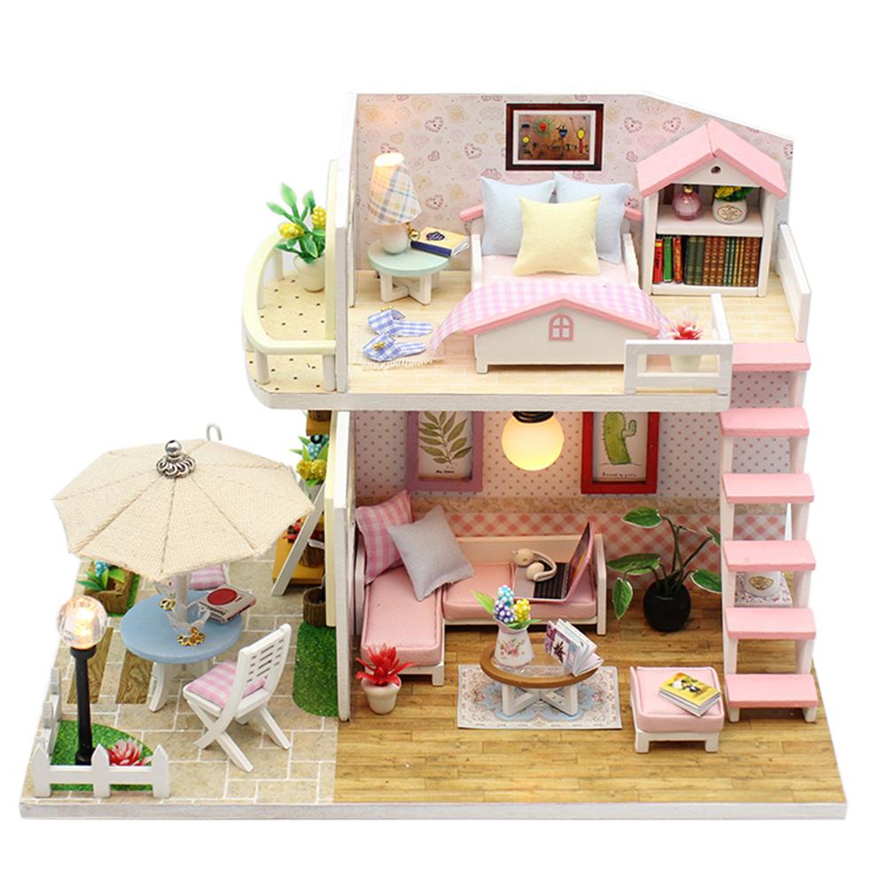 Puppe Haus DIY Miniatur Puppenhaus Modell Holz Spielzeug Möbel Puppen Häuser Spielzeug Für Childred Geburtstag Casa De Boneca: CAMEL