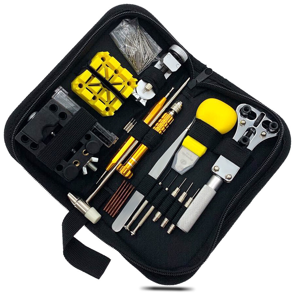 Ur reparationsværktøjssæt urlænk pin fjerner 148 stk/sæt urværktøj ur reparationsværktøj kit taske horloge gereedschap