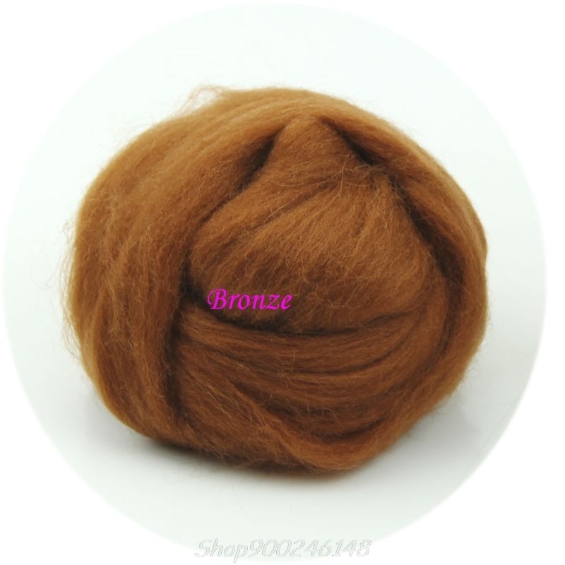 Mode Wol Corriedale Needlefelting Top Zwervende Geverfd Spinning Nat Vilten Fiber D08F