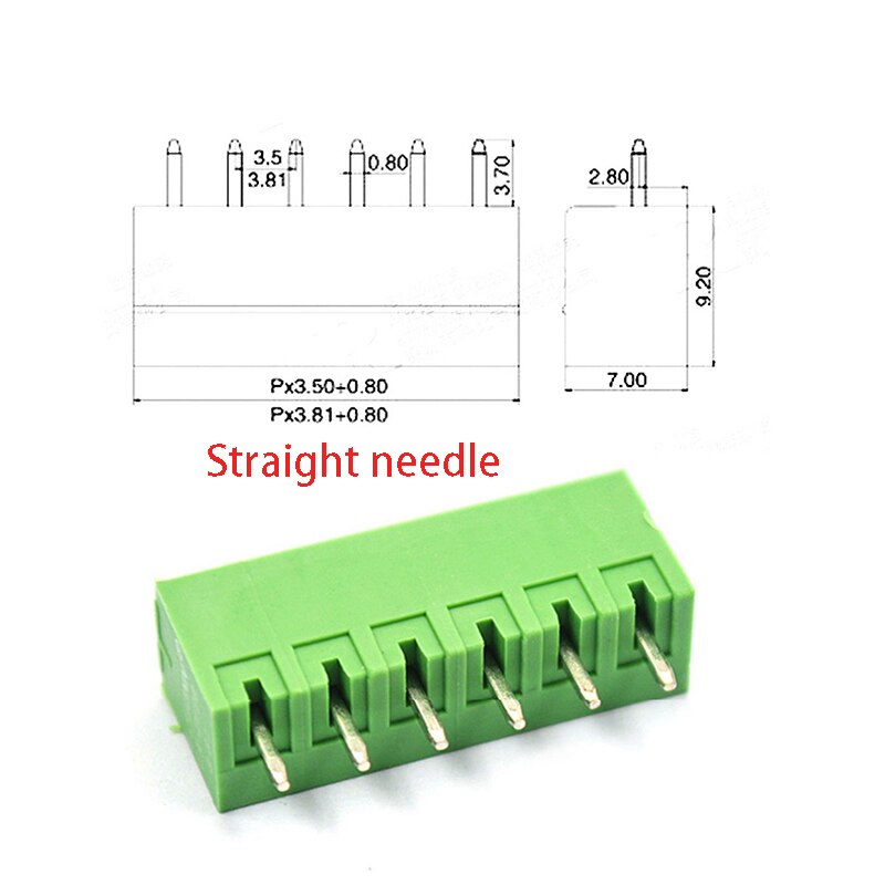 5set KF2EDG 3.5MM plug-in 15EDG pcb terminal curved straight needle + socket 2p 3p 4p 5p 6p 7p 8p 9p 10p 12p