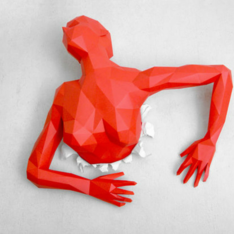 The Woman From The Wall 3D Paper Model DIY Handmade Crafts Papercraft Art Paper Sculpture Home Decor Wall Decoration Low Poly: 3