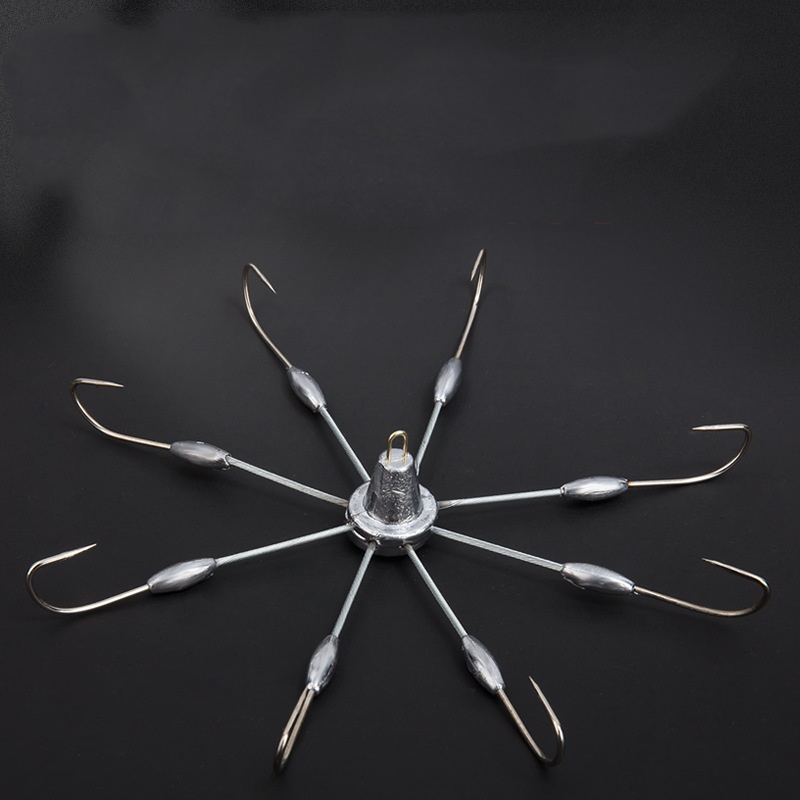 Fishing Crab Hook 6/8/10 Hooks Crabs Trap Fishhook with Lead Explosion Fishing Hooks