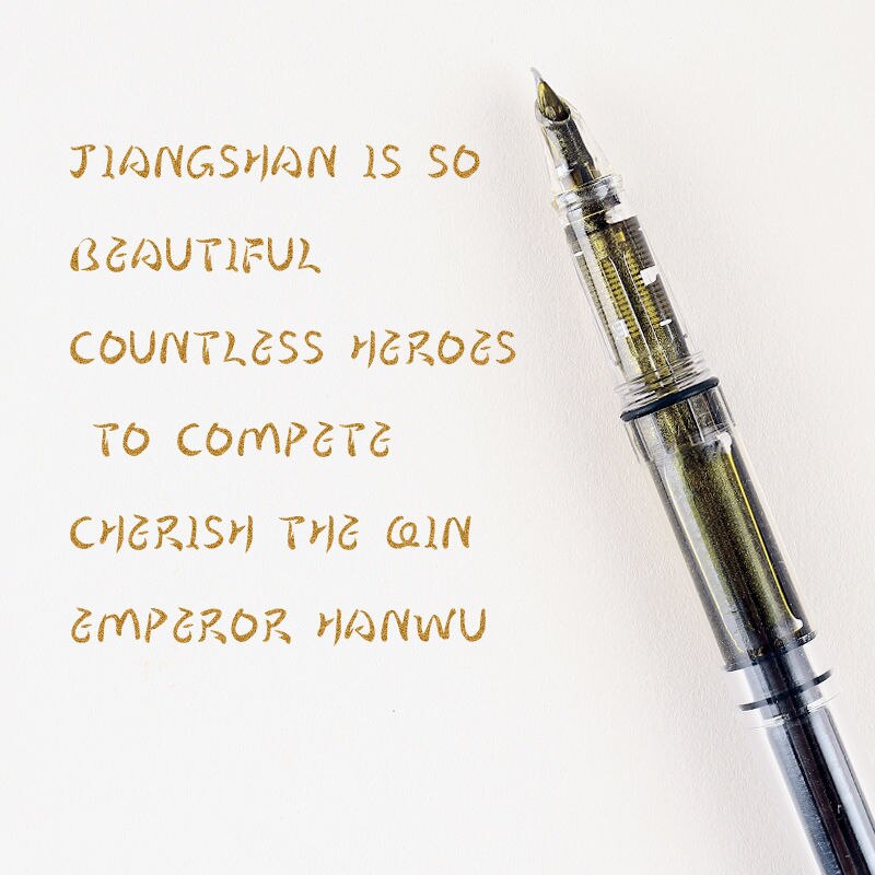 1 Pc Large Capacity Fountain Pen Office Plastic Piston Portable Transparent Soft Brush EF Hooded Bent Nib Ink Pen