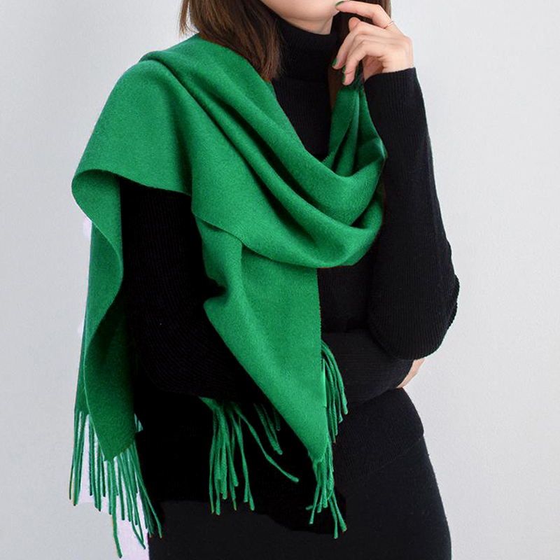 Solidlove bufanda de lana de invierno, bufandas para mujer, bufandas para adultos para damas, bufanda de lana Poncho de Cachemira a la para mujer: Verde claro