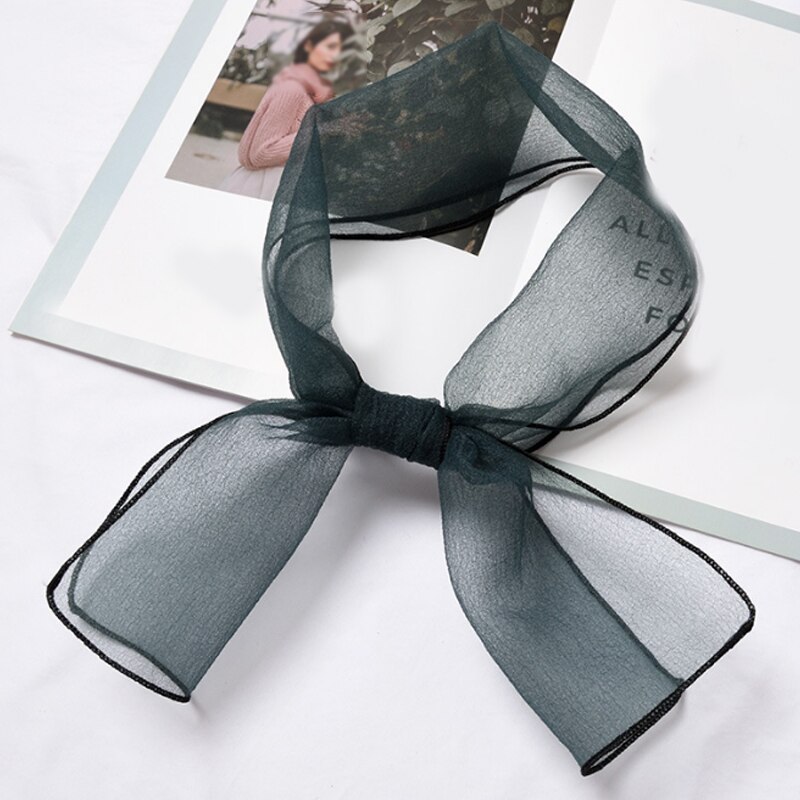 Solid Organza Women scarves Clothing Accessories Candy Color Korean Women Ladies Newest Magic Super Thin Scarves: Deep green