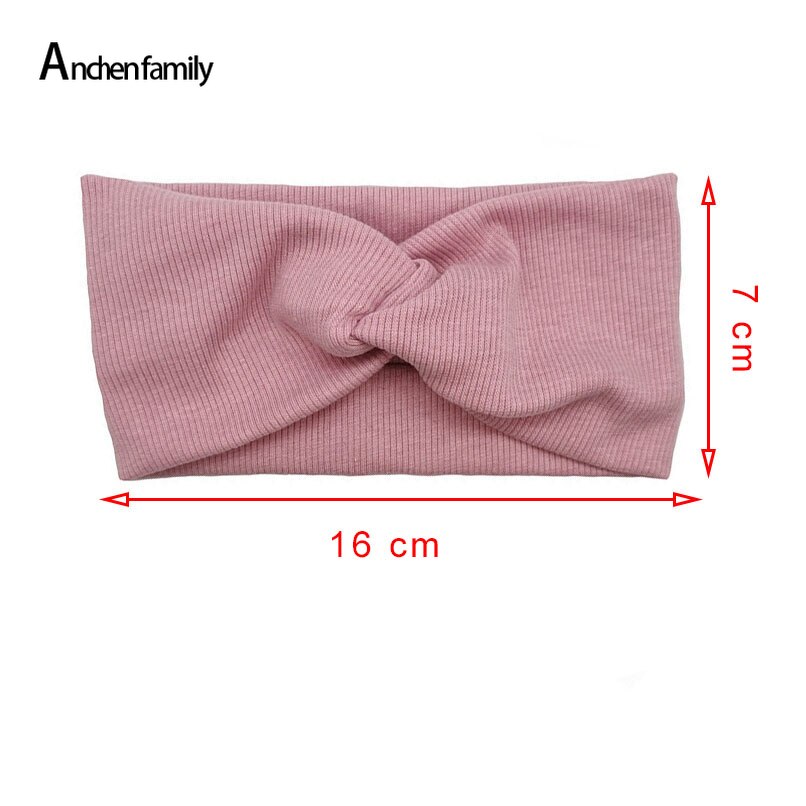 Frühling/sommer Baby-stirnband, einfarbig, gedreht, weich, dehnbar, bequem, haaraccessoires für mädchen, groß, 1 stück