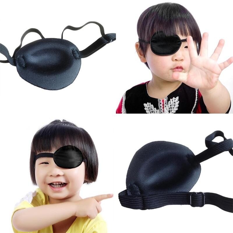 Eye Patch Zwart Single Eye Patch Wasbaar Verstelbare Medische Pirate Eye Concave Patch Patch Kostuum Cosplay L7S5
